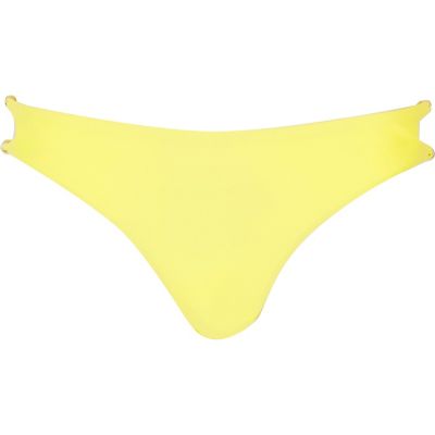 Yellow knot low rise bikini bottoms